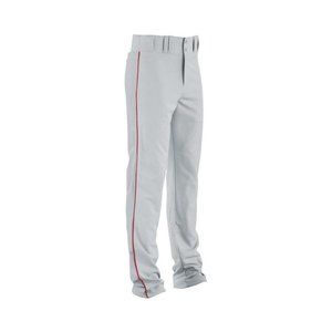 HighFive Adult Piped Double Knit Baseball Pant - 15080 - SILVER GREY/SCARLET